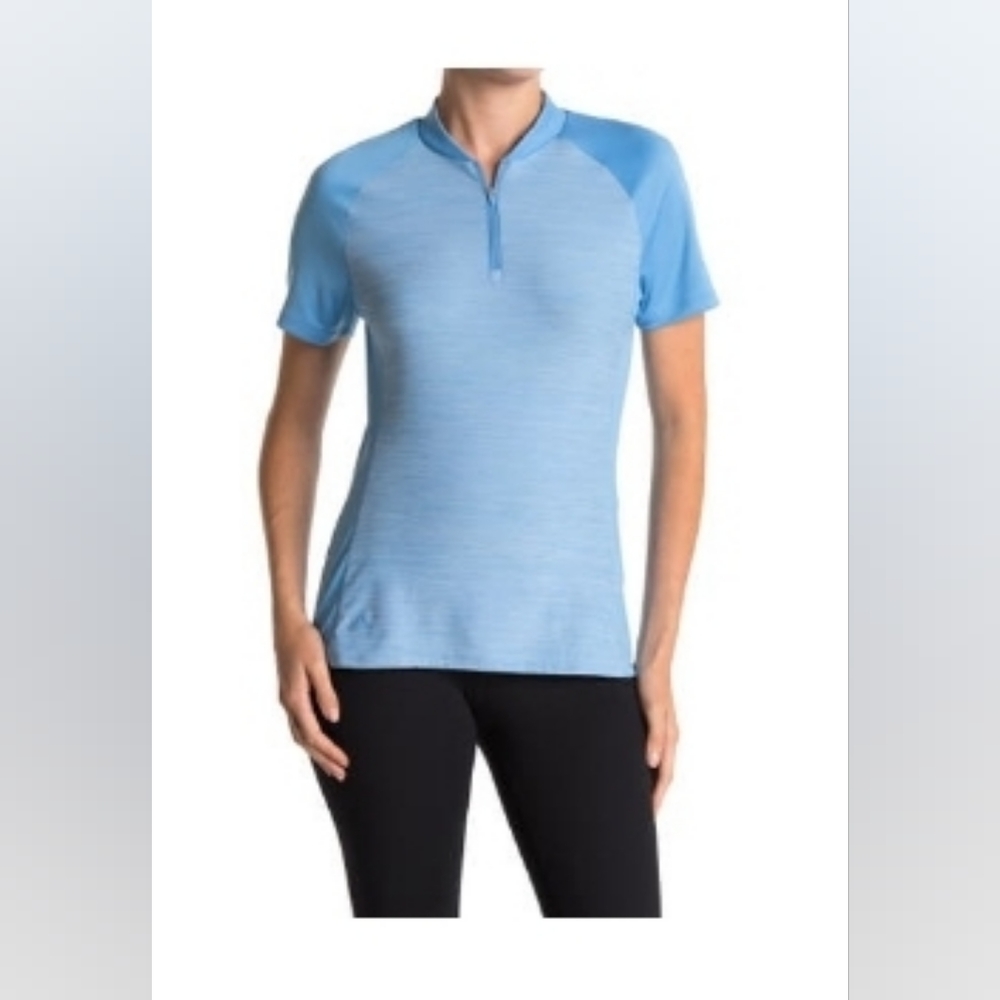 Adidas Women's Golf Heathered Colorblock Polo Shirt